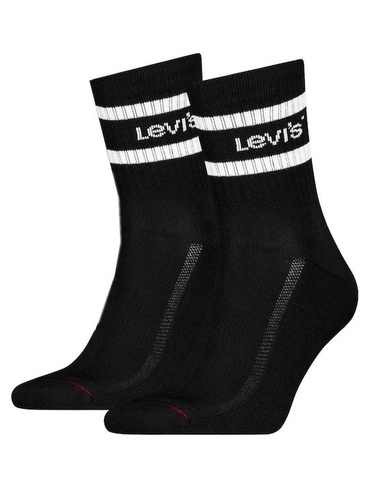 Levi's Uni Short Cut Sport Stripe Socks Μαύρο
