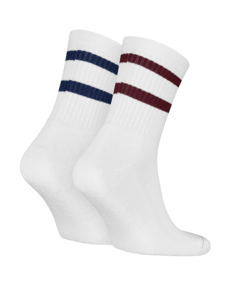 Levi's Uni Short Cut Sport Stripe Socks White/Red/Blue